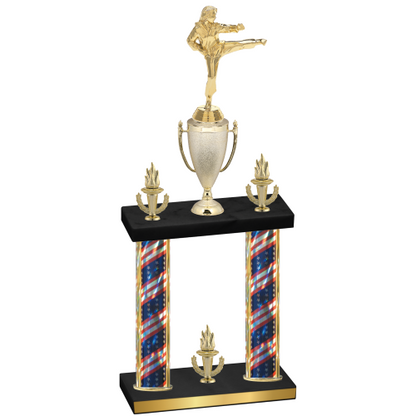 Double Flag USA Victory Karate Trophy
