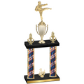 Double Flag USA Third Place Karate Trophy