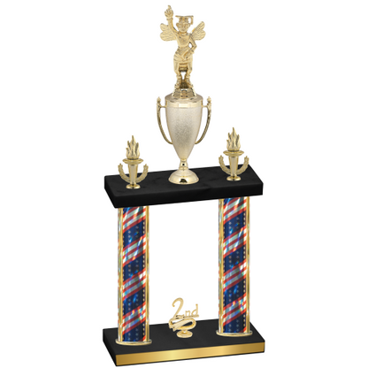 Double Flag USA Second Place Academics Trophy
