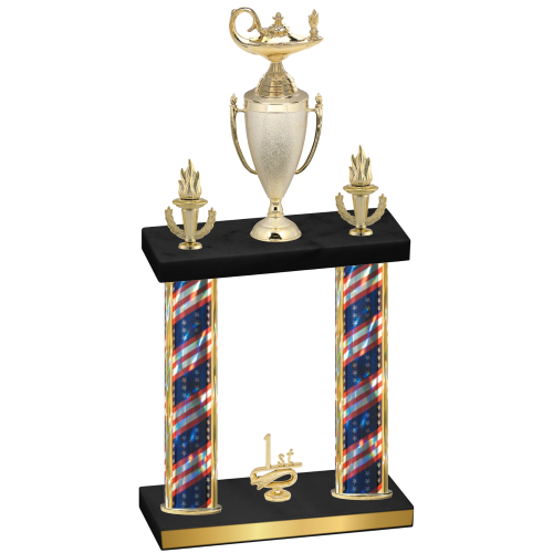 Double Flag USA First Place Academics Trophy