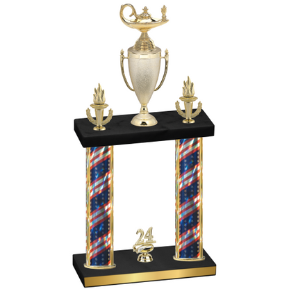 Double Flag USA Year Academics Trophy