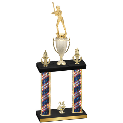 Double Flag USA Year Softball Trophy