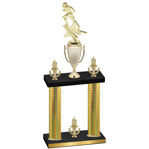 Double Gold Carbon Fiber Victory Football Trophy