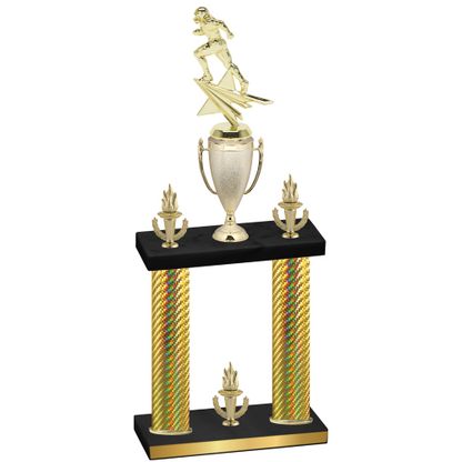 Double Gold Carbon Fiber Victory Football Trophy