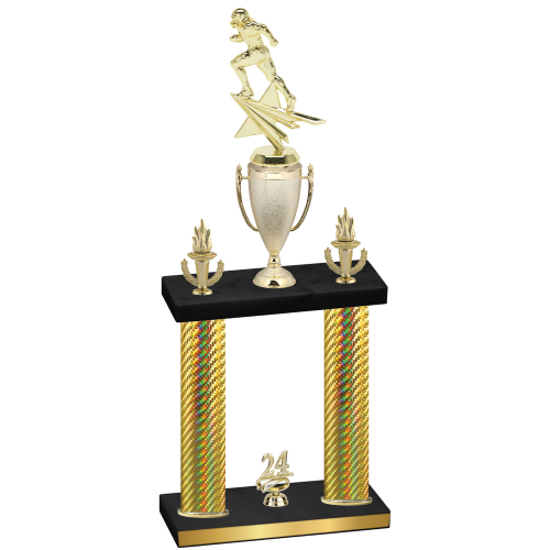 Double Gold Carbon Fiber Year Football Trophy