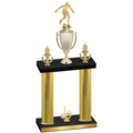 Double Gold Carbon Fiber First Place Soccer Trophy