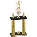 Double Gold Carbon Fiber First Place Soccer Trophy