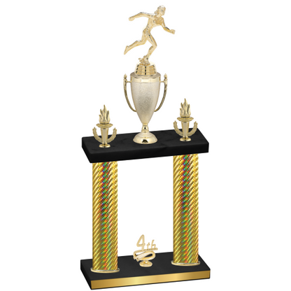 Double Gold Carbon Fiber Fourth Place Running Trophy