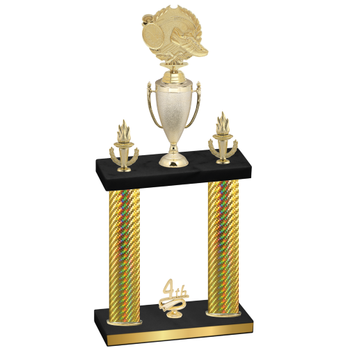 Double Gold Carbon Fiber Fourth Place Running Trophy