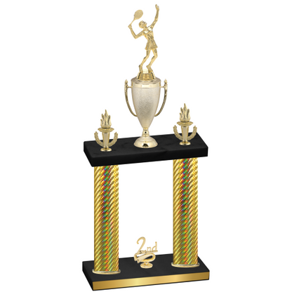 Double Gold Carbon Fiber Second Place Tennis Trophy