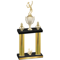 Double Gold Carbon Fiber Third Place Tennis Trophy