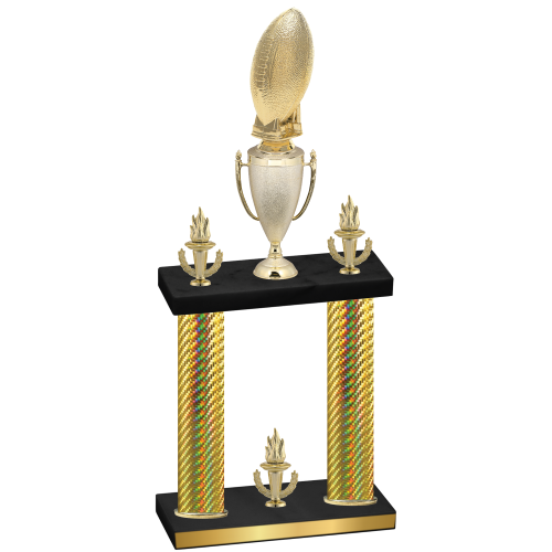 Double Gold Carbon Fiber Victory Football Trophy