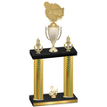Double Gold Carbon Fiber Second Place Tennis Trophy