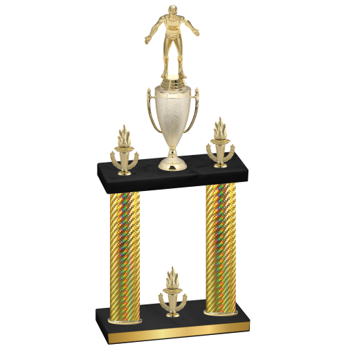 Double Gold Carbon Fiber Victory Wrestling Trophy