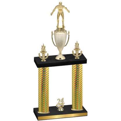 Double Gold Carbon Fiber Year Wrestling Trophy