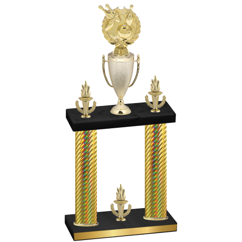 Double Gold Carbon Fiber Victory Bowling Trophy
