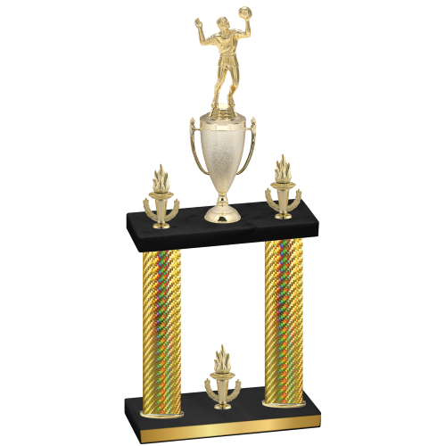 Double Gold Carbon Fiber Victory Volleyball Trophy