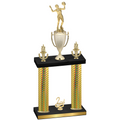 Double Gold Carbon Fiber Second Place Volleyball Trophy