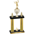 Double Gold Carbon Fiber Fourth Place Volleyball Trophy