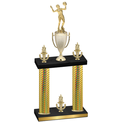 Double Gold Carbon Fiber Victory Volleyball Trophy