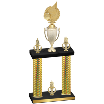Double Gold Carbon Fiber Victory Volleyball Trophy