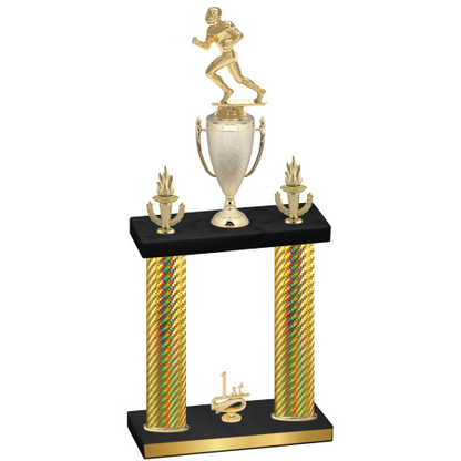 Double Gold Carbon Fiber First Place Football Trophy