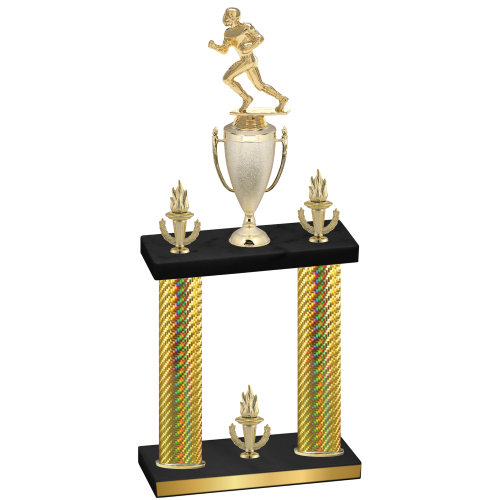 Double Gold Carbon Fiber Victory Football Trophy