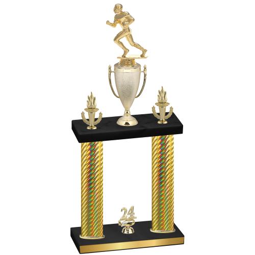 Double Gold Carbon Fiber Year Football Trophy