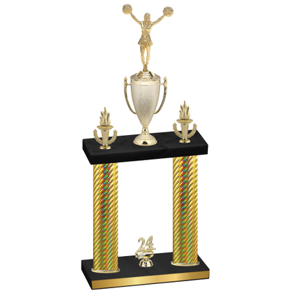Double Gold Carbon Fiber Year Cheerleading Trophy