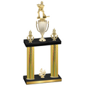 Double Gold Carbon Fiber Fourth Place Hockey Trophy