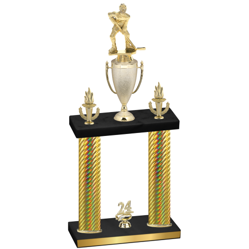 Double Gold Carbon Fiber Year Hockey Trophy