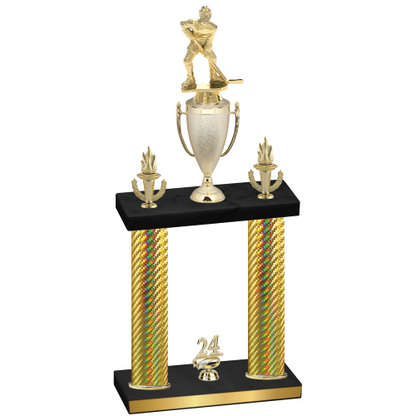 Double Gold Carbon Fiber Year Hockey Trophy