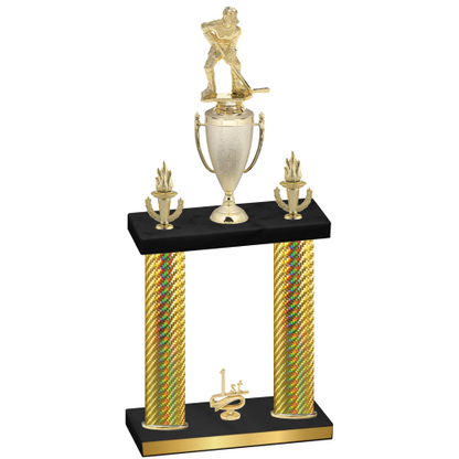 Double Gold Carbon Fiber First Place Hockey Trophy