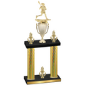 Double Gold Carbon Fiber Victory Lacrosse Trophy