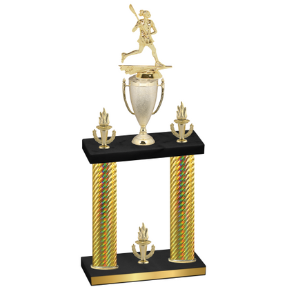 Double Gold Carbon Fiber Victory Lacrosse Trophy