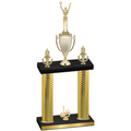 Double Gold Carbon Fiber First Place Victory Trophy