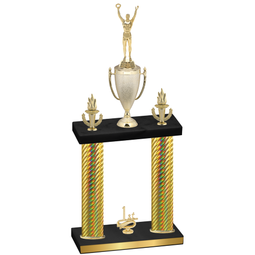 Double Gold Carbon Fiber First Place Victory Trophy