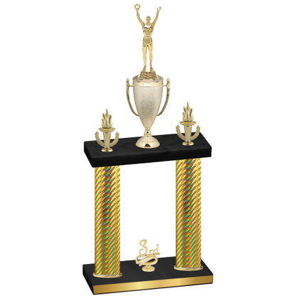 Double Gold Carbon Fiber Third Place Victory Trophy