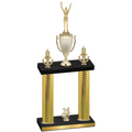 Double Gold Carbon Fiber Year Victory Trophy