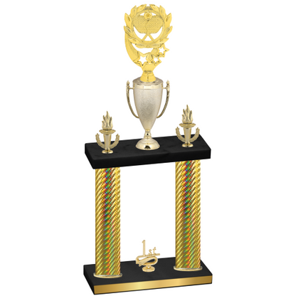 Double Gold Carbon Fiber First Place Pickleball Trophy