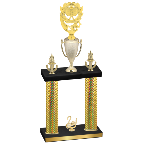 Double Gold Carbon Fiber Second Place Pickleball Trophy