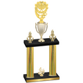 Double Gold Carbon Fiber Fourth Place Pickleball Trophy