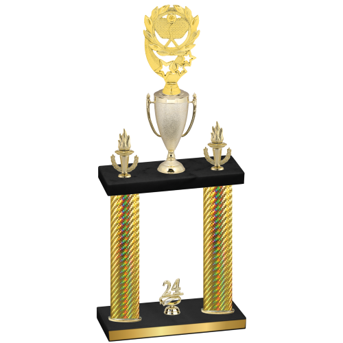 Double Gold Carbon Fiber Year Pickleball Trophy