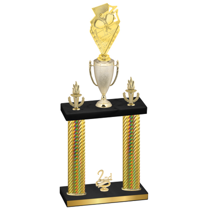 Double Gold Carbon Fiber Second Place Pickleball Trophy
