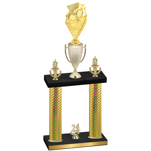Double Gold Carbon Fiber Year Pickleball Trophy