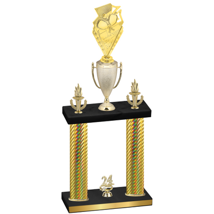 Double Gold Carbon Fiber Year Pickleball Trophy