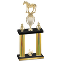 Double Gold Carbon Fiber Third Place Horses Trophy