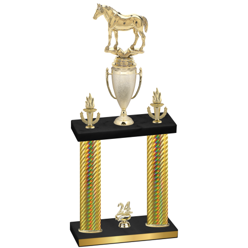 Double Gold Carbon Fiber Year Horses Trophy