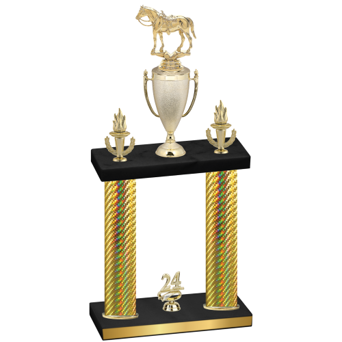 Double Gold Carbon Fiber Year Horses Trophy