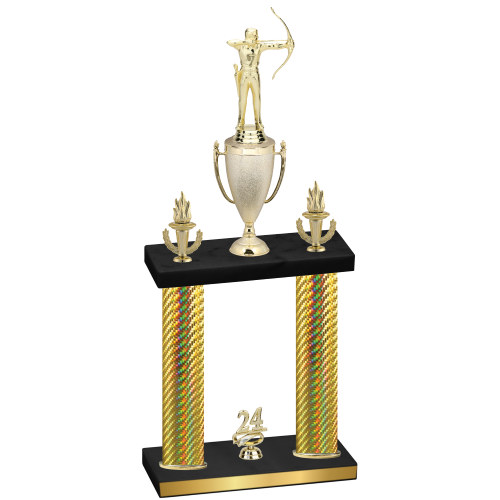 Double Gold Carbon Fiber Year Archery Trophy